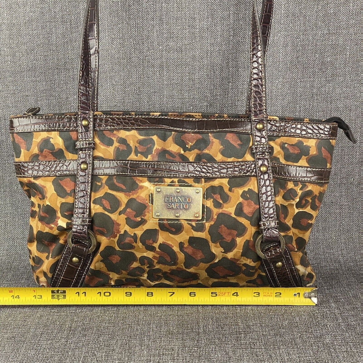 Franco Sarto Leather Handbag Cheeta Brown (Light)