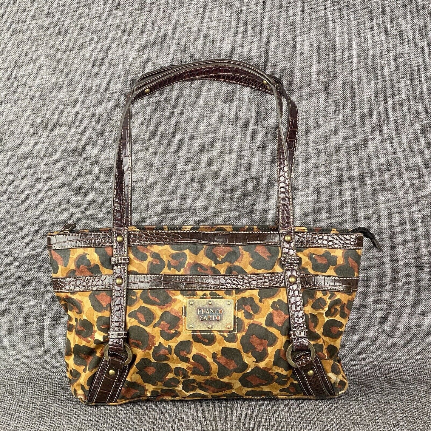 Franco Sarto Leather Handbag Cheeta Brown (Light)