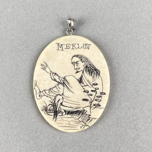 Vintage Merlin Wizard Necklace Pendant