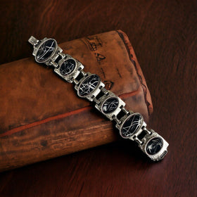 Vintage 7 1/2" Bracelet Black and Silver