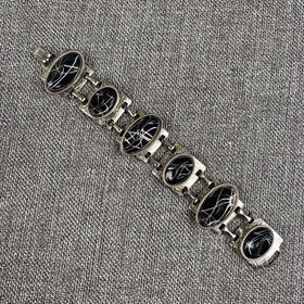 Vintage 7 1/2" Bracelet Black and Silver