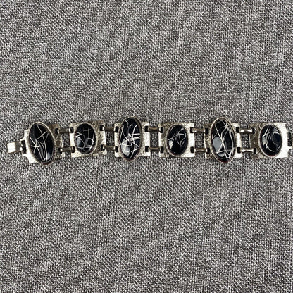 Vintage 7 1/2" Bracelet Black and Silver