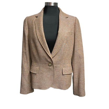 Talbots Petite Tan Colored Single Button Blazer Size 14p