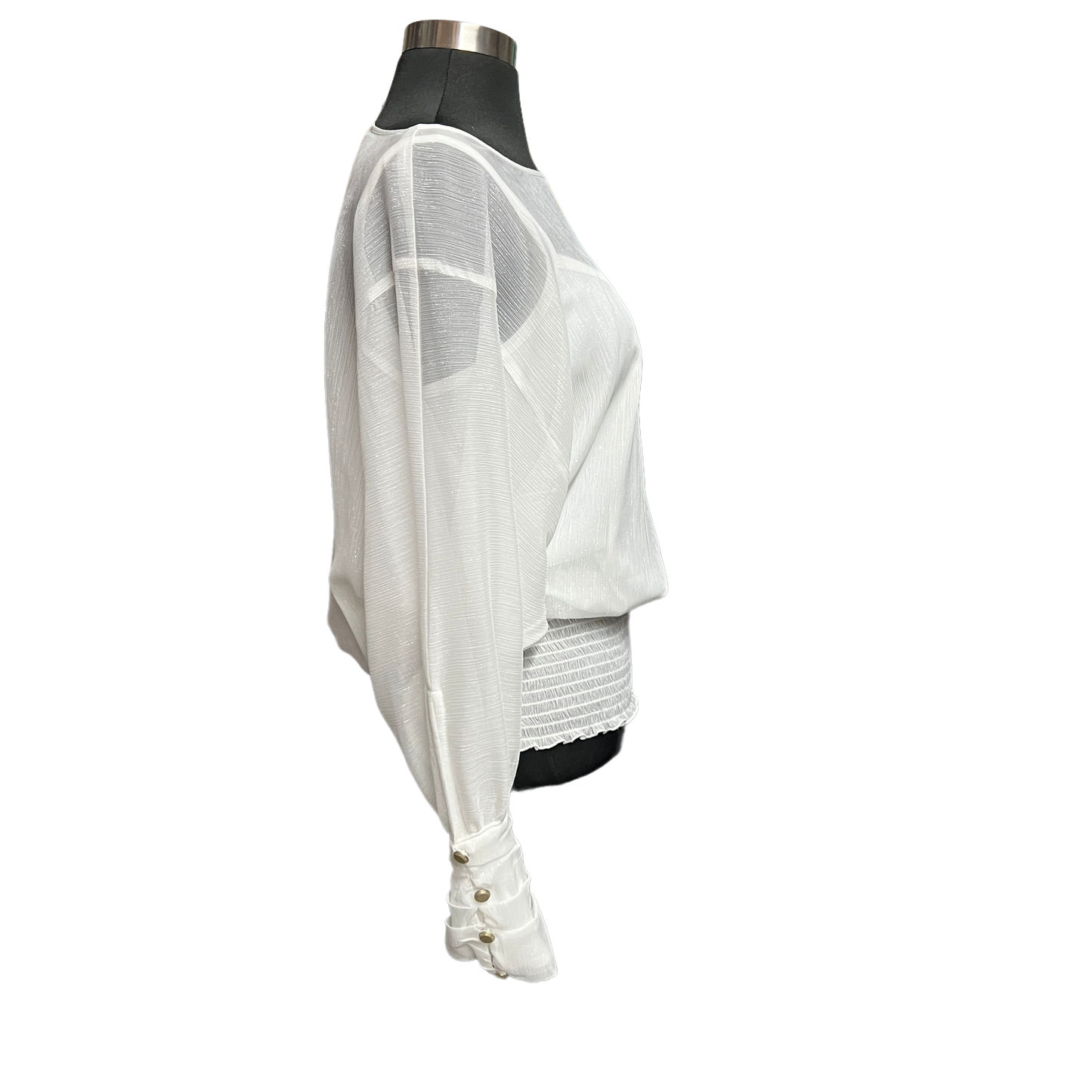 A. Byer Sheer Long Sleeve Blouse Size Medium (new)