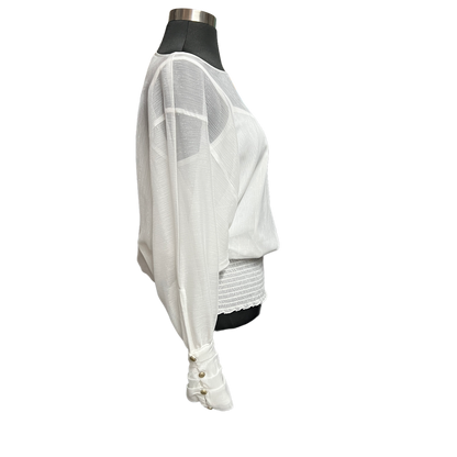 A. Byer Sheer Long Sleeve Blouse Size Medium (new)