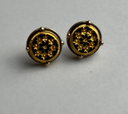 Small Round Snowflake Earrings Gold-Colored (Pierced)