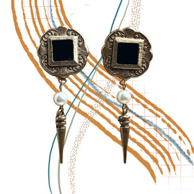 Black and Gold Colored Earrings (Retro 90s)