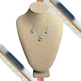 Dolphin Necklace and Earring Set, Adjustable Necklace 16" - 20"