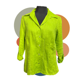 Richard Malcom Bright Lime Green Button Up Shirt Size Medium