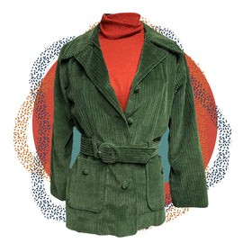 Vintage Green Corduroy Jacket Size Medium
